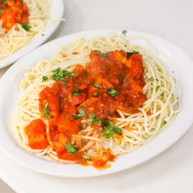 Spaghetti with Tomato Sauce.